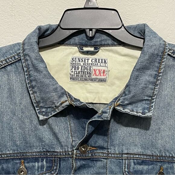Sunset Creek Casual Menswear Denim Jean Jacket Size XXL Pro Edge Clothing - Picture 2 of 12